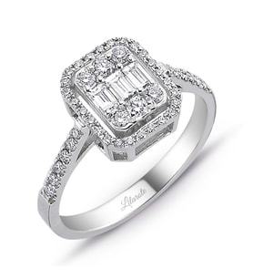 0.60 Ct Modern Tasarım Baget Kare Tektaş Yüzük 18K