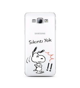 Snoopy Tasarımlı Süper Şeffaf Silikon Telefon Kılıfı Samsung A8 (2015)  