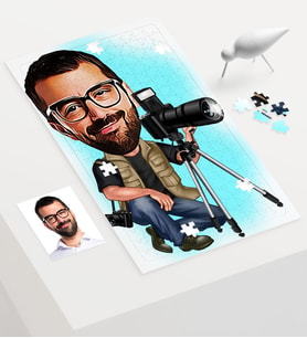 BK Gift Kişiye Özel Bay Profesyonel Fotoğrafçı Karikatür 240 Parça A3 Puzzle  1