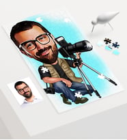 BK Gift Kişiye Özel Bay Profesyonel Fotoğrafçı Karikatür 240 Parça A3 Puzzle  1