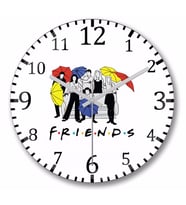 Friends Duvar Saati Bombeli Gercek Cam