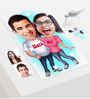 BK Gift Kişiye Özel Sevgililer Karikatür 240 Parça A3 Puzzle  5