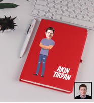 Kişiye Özel Karikatürize Defter Kalem Seti Kırmızı 91355