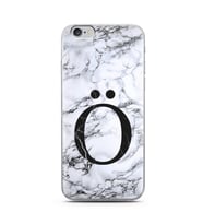 Iphone 6 Beyaz Mermer Harf Tasarımlı Telefon Kılıfı Ö-Harfi 