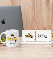 Arkeolog Beyaz Kupa Bardak Ve Masa İsimliği Hediye Set