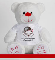 Kişiye Özel Peluş Ayıcık 50cm 86794 (Beyaz)