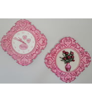 Anneye Hediye Duvar Saati İkili Takım (Pembe)