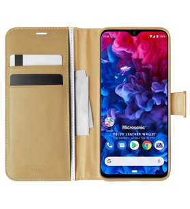 Microsonic General Mobile GM 20 Pro Kılıf Delux Leather Wallet Gold