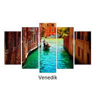 Venedik 100x60 Mdf Yüksek Kalite Uv Baskı Beş Parça Tablo