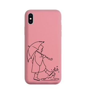 Iphone X Çizgi Tasarımlı Pudra Lansman Telefon Kılıfı