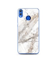 Beyaz Mermer Tasarımlı Süper Şeffaf Silikon Telefon Kılıfı Huawei Honor 8x