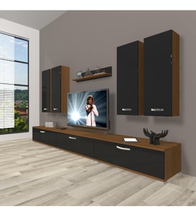 Decoraktiv Eko 8d Slm Tv Ünitesi Tv Sehpası (Siyah - Ceviz)