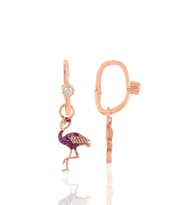 Söğütlü Silver Gümüş rose taşlı flamingo göçmen küpe