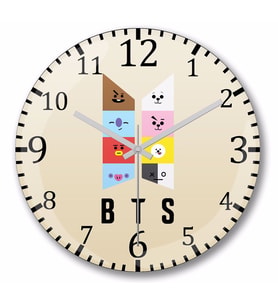 Bts BT21 Karakterleri Duvar Saati Bombeli Gercek Cam