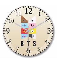 Bts BT21 Karakterleri Duvar Saati Bombeli Gercek Cam