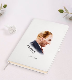 BK Gift Kişiye Özel Atatürk Temalı Beyaz Defter-11