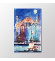 Arty Tablo Suluboya, Kız Kulesi ve Ayasofya Camii Tablo (Karışık)
