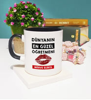 Dünyanın En Güzel Öğretmeni Kupa Bardak Siyah