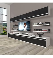 Decoraktiv Ekoflex 8y Mdf Tv Ünitesi Tv Sehpası (Beyaz-Siyah)