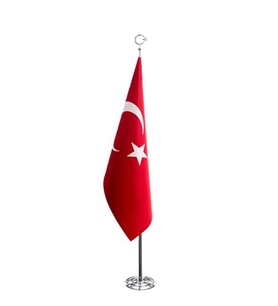 Türk Bayrağı, Makam Bayrağı, Türk Makam Bayrağı, Krom Direkli