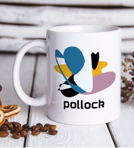 Pollock Tasarımlı Beyaz Kupa Bardak