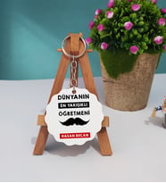 Dünyanın En Yakışıklı Öğretmeni Ahşap Anahtarlık