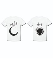 Night Day Tasarımlı 2'li Sevgili Tişörtü