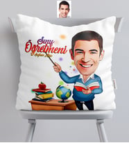 BK Gift Kişiye Özel Bay Öğretmen Karikatürlü  Yastık  4