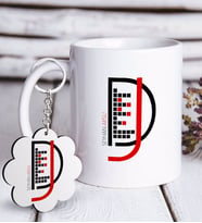 BK Gift Kişiye Özel Mesleki DJ Beyaz Kupa ve Anahtarlık Hediye Seti-2 (Model 1)