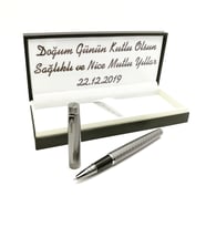 Kişiye Özel Karbon Gri Roller Kalem ( Ömür Boyu Garantili )