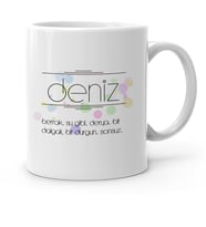BK Gift Kişiye Özel İsim Anlamı Beyaz Kupa Bardak  2