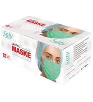 SOLY CARE YEŞİL MELTBLOWNLU 3 KATLI TELLİ FULL ULTRASONİK CERRAHİ MASKE 50 ADET