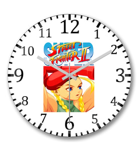 Street Fighter  Cammy Duvar Saati Bombeli Gercek Cam