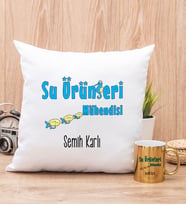 Su Ürünleri Mühendisi Yastık ve Gold Kupa Bardak