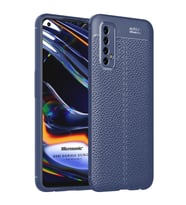 Microsonic Realme 7 Kılıf Deri Dokulu Silikon Lacivert