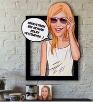 BK Gift Kişiye Özel Bayan Kolay Yetişmiyor Karikatürlü 3D Ahşap Tablo-4