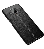 Xiaomi Redmi Note 9 Pro Kılıf Niss Deri Desenli Silikon Kılıf (Siyah)
