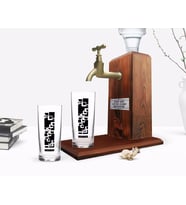 BK Gift Kişiye Özel Renkli Baskılı İsimli İkili Rakı Bardağı ve Ahşap Rakı Standı Hediye Seti-121 (Model 1)