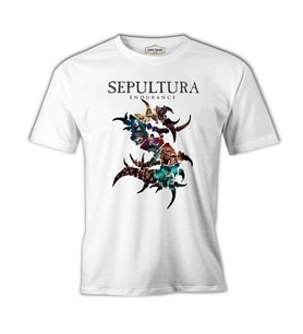 Sepultura - Endurance Logo Beyaz Erkek Tshirt