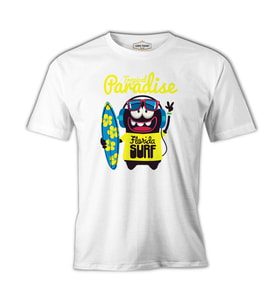 Florida - Sörf Beyaz Erkek Tshirt