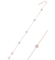 Söğütlü Silver Gümüş rose sıra taşlı halhal