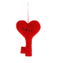 40 cm Love Yazılı Kalp Anahtar Peluş (Kırmızı)