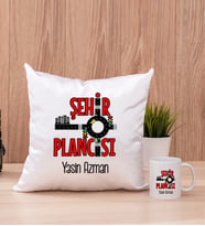Şehir Plancısı Kare Yastık ve Beyaz Kupa Bardak