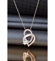 Else Silver Kördüğüm Gibi Sevgi Gümüş Kolye (Rose)