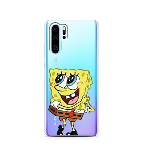 Süngerbob Tasarımlı Süper Şeffaf Silikon Telefon Kılıfı Huawei P30 Pro 