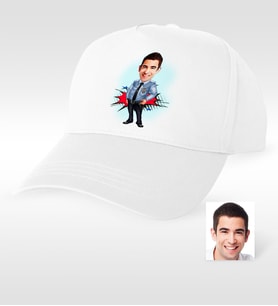 BK Gift Kişiye Özel Bay Polis Karikatür Beyaz Şapka  1