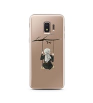 Salıncak Kız Tasarımlı Süper Şeffaf Silikon Telefon Kılıfı Samsung J2 Core