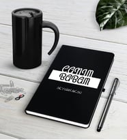 BK Gift Kişiye Özel Canım Babam Siyah Defter Kalem Termos Mug Seti-4 (Model 1)