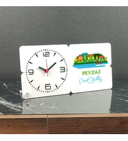 Peyzaj Ahşap Masa Saati