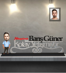 Kişiye Özel Erkek Karikatürlü Kolay Yetişmiyor Ahşap Biblo Model-8